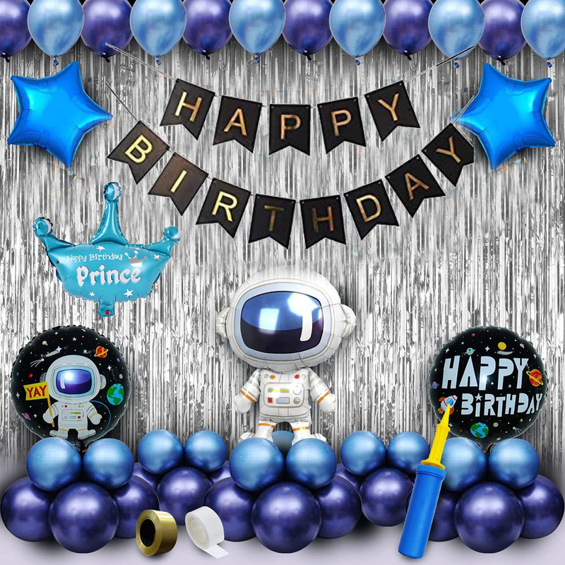 AERLOONZILLA Space Theme Birthday Decoration(Set of 63)