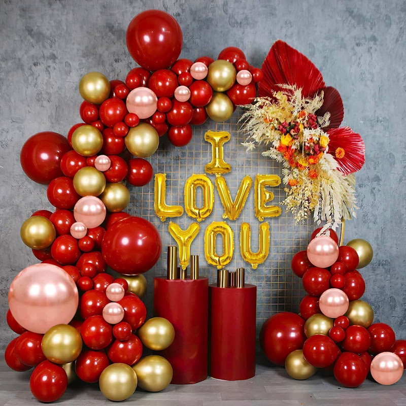 PARTY MIDLINKERZ I Love You Anniversary Decoration ki -combo 54 Pcs for Decor