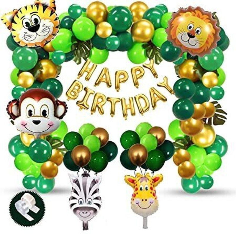 PARTY MIDLINKERZ Forest Theme Birthday Decoration kit for Birthday Party,Baby Shower Decorations(Set of 70)