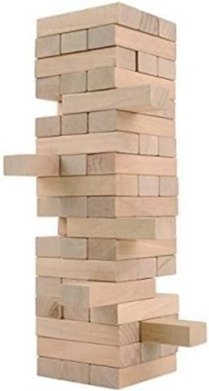 arovemic Jenga Timber Tower Tumbling Game for Kids and Adults, Wood Block Game Classic(Brown)