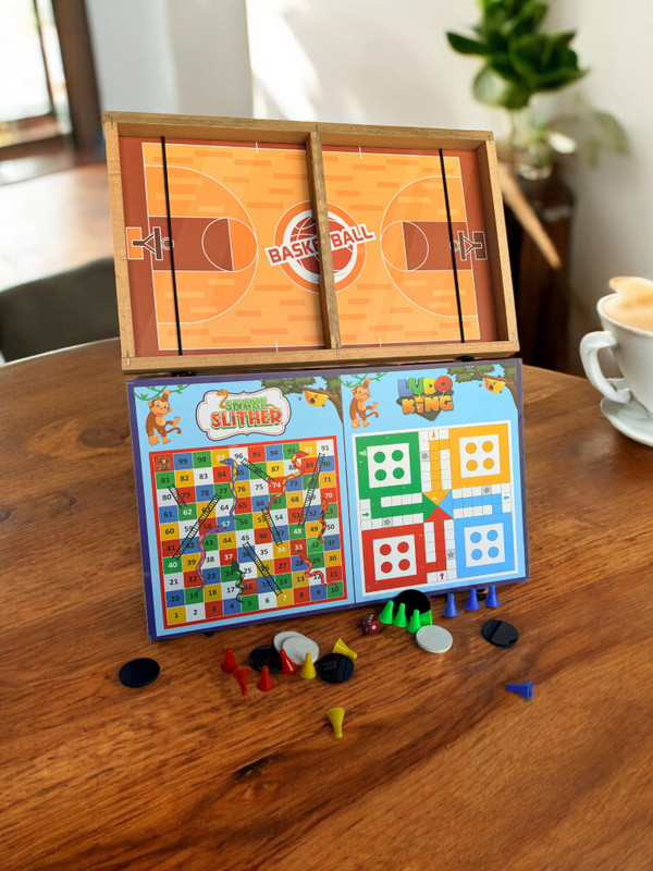Ruffo Wooden Kids Strategy Game Ludo Snake Ladder Combo Educational Board Games