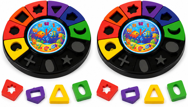 Vocato Shape Matching Puzzle Toy Combo Pack for Kids 2+ Years Learning Game(Multicolor)