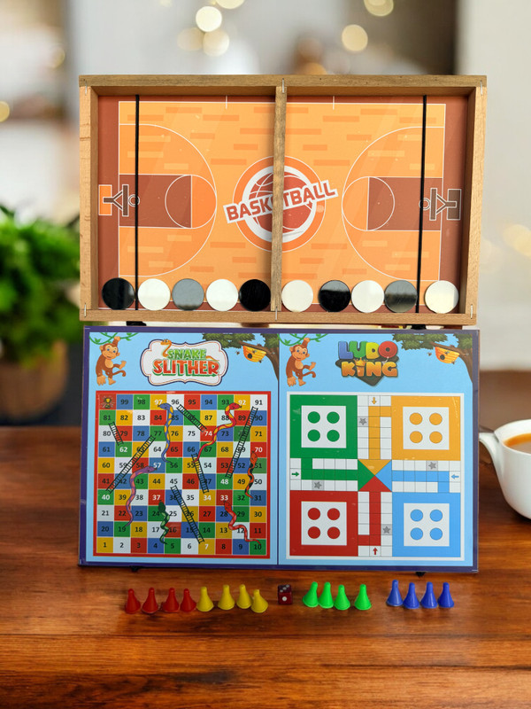 Ruffo Wooden Educational Toy Ludo Snake Ladder for Boys Girls Educational Board Games