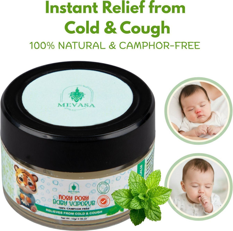 Mevasa Camphor Free Nosy Posy Natural Baby Vaporub for Cold & Cough Balm(10 g)