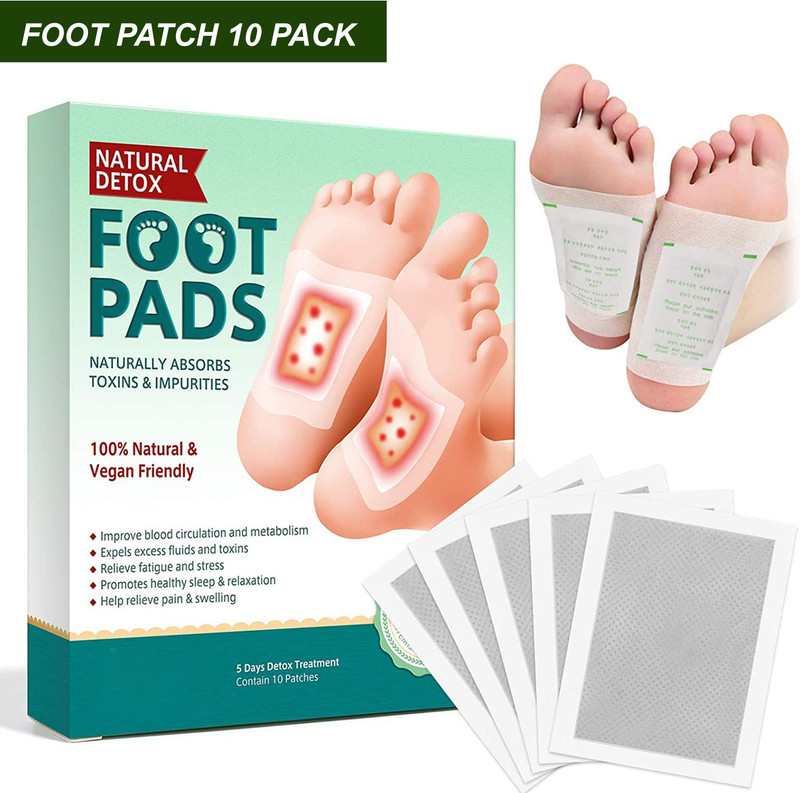 UUQUU Herbal And Gentle Ingredient Detox Foot Pads Bamboo Vinegar and Acupoint Plaster & Patch(10 x 10 g)