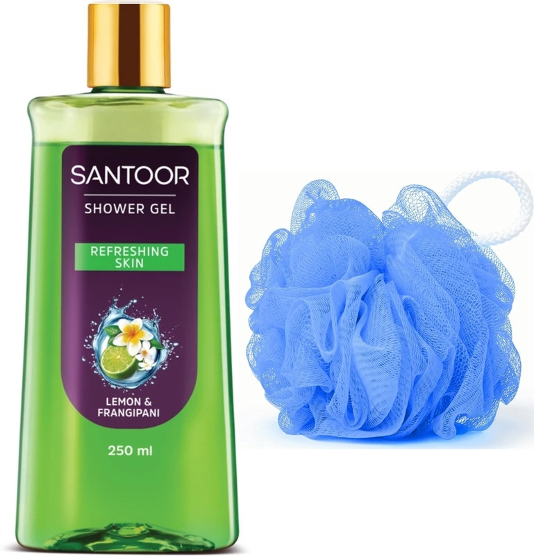 Santoor Sandalwood & Gardenia Shower Gel And Loofah Body Wash 250ML.(1 Items in the set)