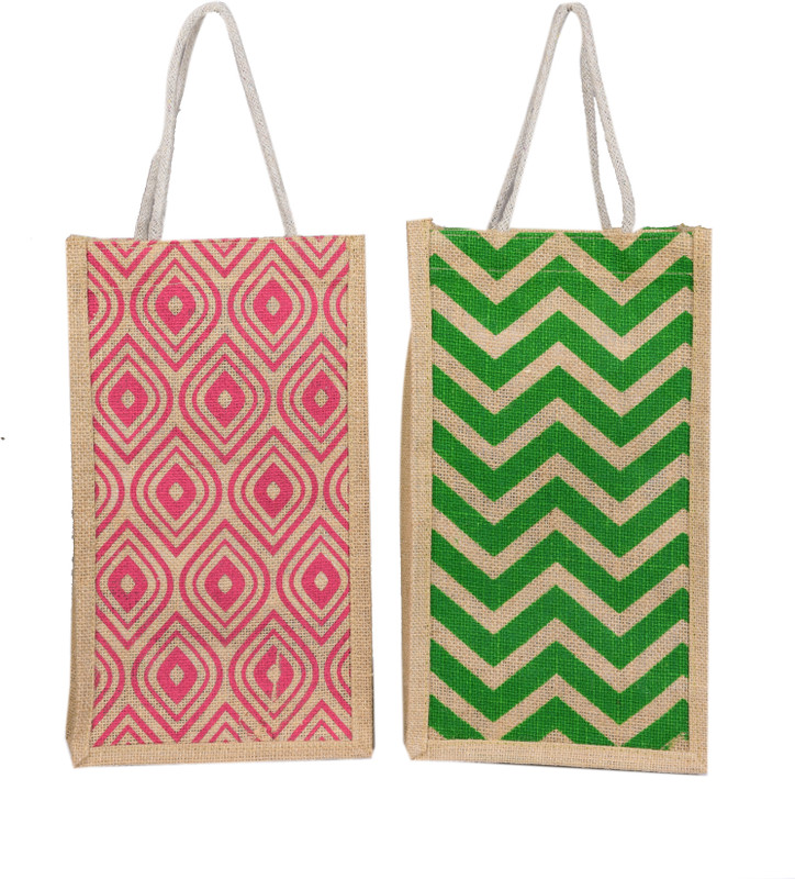 Sunesh Creation Jute Wine Bottle Gift Bag(Multicolor)