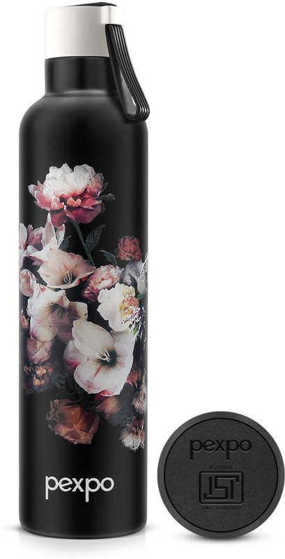 pexpo Water Bottle Hot & Cold Flask ISI Certified Steel Bottle 3 Layer Insulation-Oslo 750 ml Steel Flask(Pack of 1, Black, White)