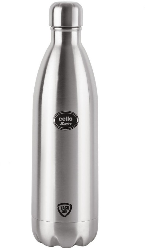 cello Swift Stainless Vacuum Insulated|Wide Mouth And Convinient Portability 1000 ml Steel Flask(Pack of 1, Silver)