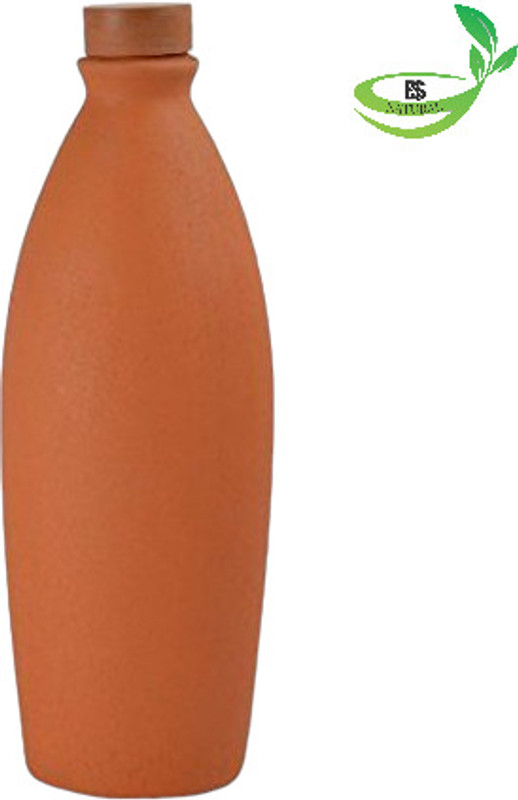 B S NATURAL Clay Water Bottle, Earthen Water Cooling Drinking Storage, Leak Proof Bottle 900 ml Clay Bottle(Pack of 1, Brown)