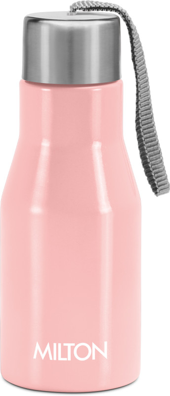 MILTON Super 500 Stainless Steel Water Bottle, Light Pink 475 ml Steel Bottle(Pack of 1, Pink)