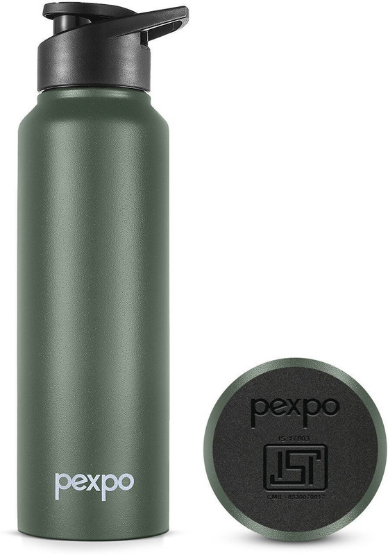 pexpo Sports and Hiking Stainless Steel Water Bottle, Chromo 750 ml Steel Bottle(Pack of 1, Black)