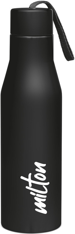 MILTON Super 1000 Stainless Steel 1000 ml Steel Bottle(Pack of 1, Black)
