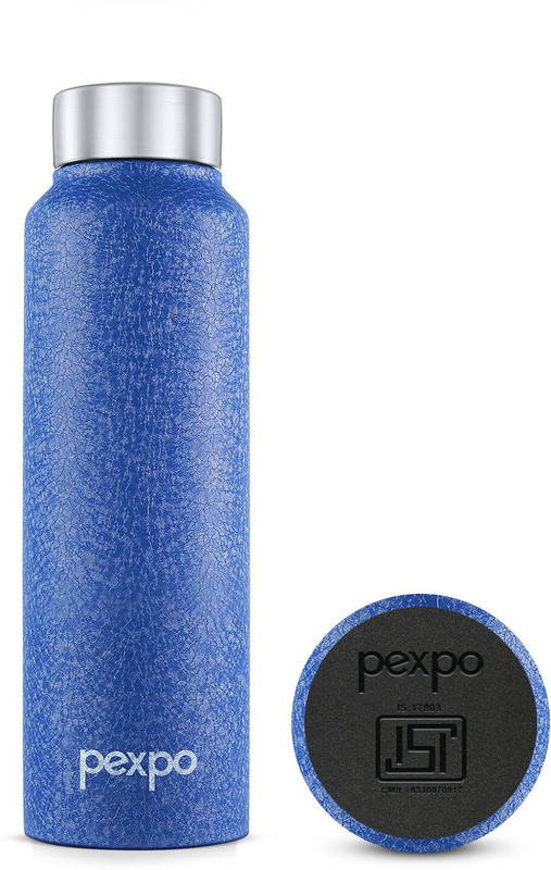 pexpo Fridge Water Bottle with 3X Durable Coating, Chromo 750 ml Steel Bottle(Pack of 1, Blue)