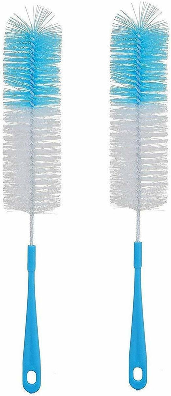 homfine Plastic Nylon Brush Long Water Bottle Cleaning Brush to Clean of Bottles - Set of 2(Blue, White)