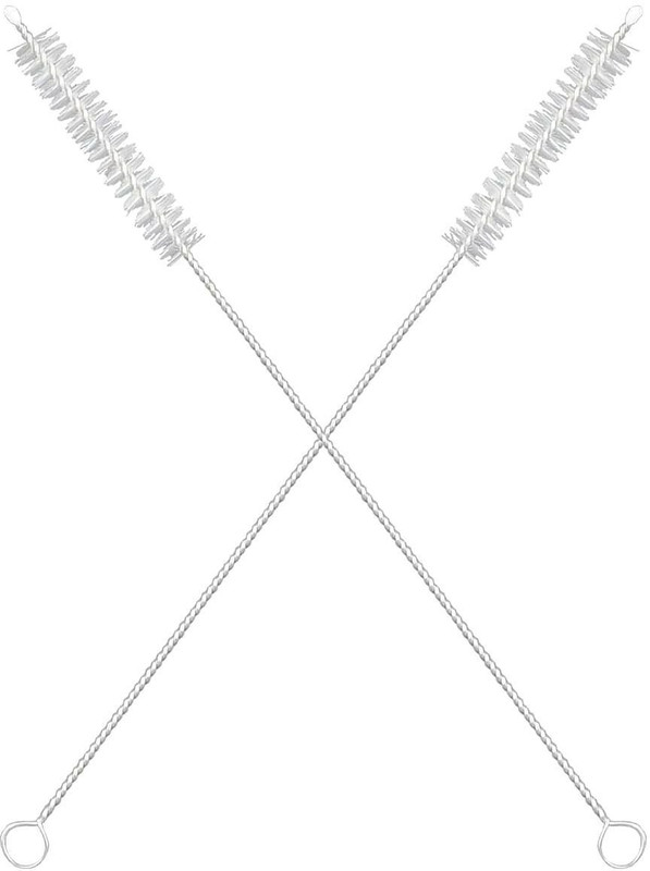 MeeTo Long Straw Cleaning Brush Stainless Steel with Tiny Bristles for Tumbler, Sipper(White)