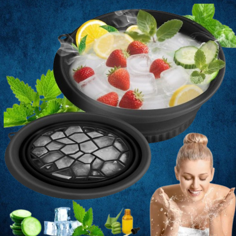 rdomi 1 L Silicone Ice Face Basin for Calming Inflammation and Bloat Ice Bucket(Black)