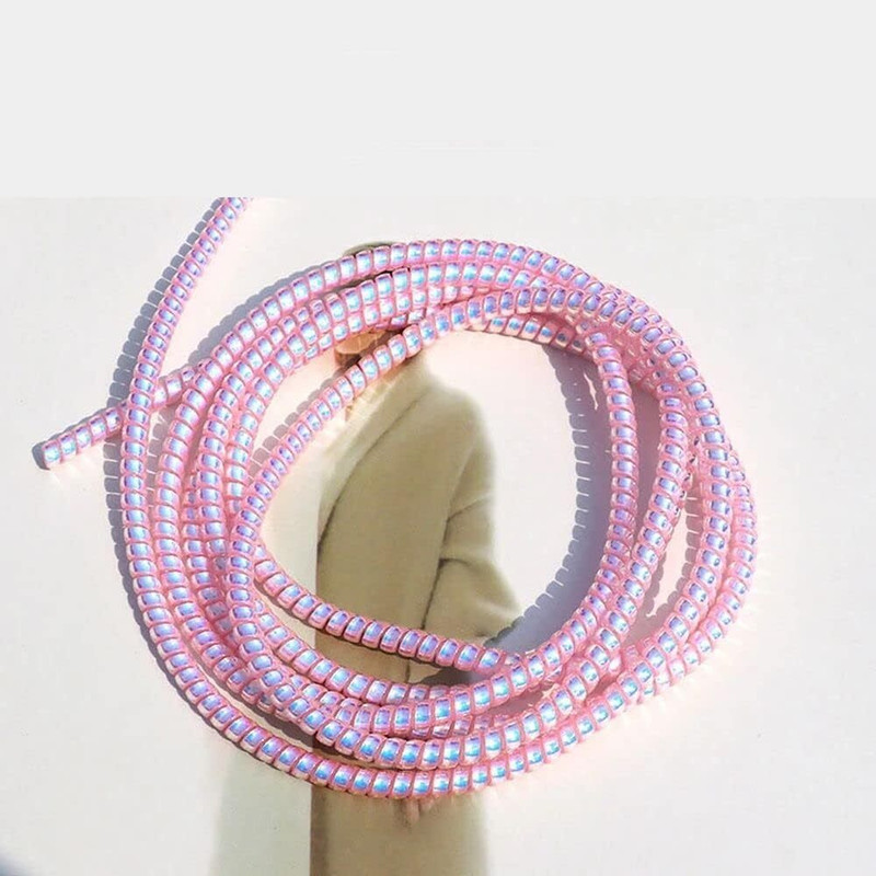 SANEHA Metallic Finish Cable Spiral Protector/Wire Repair Cable Protector(Pink)