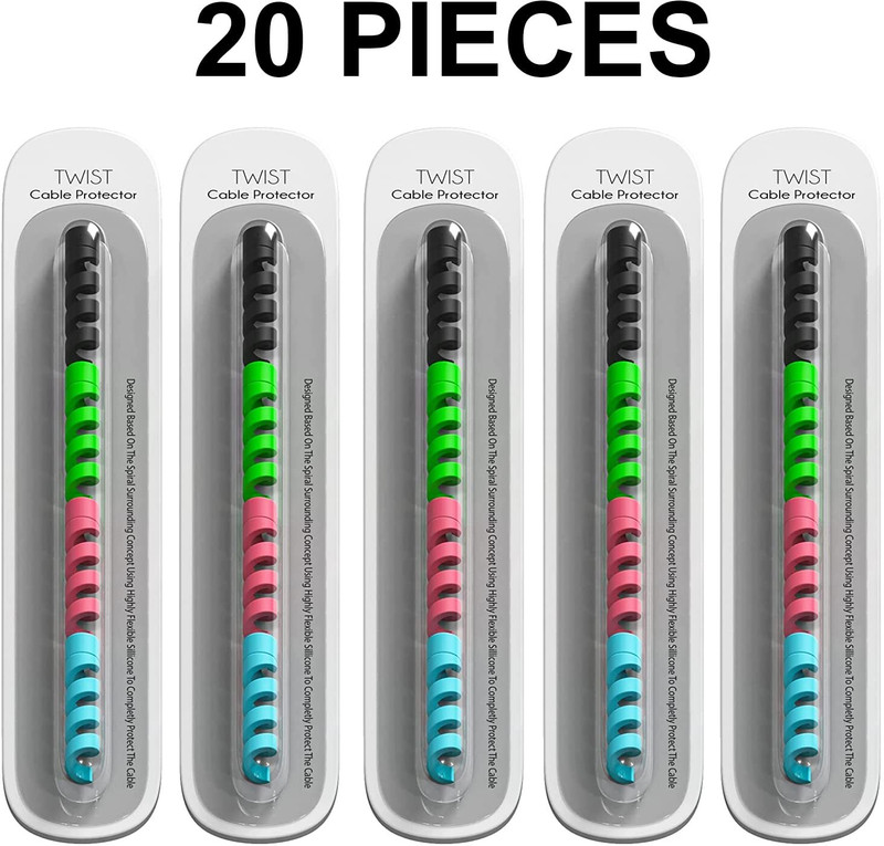 SANEHA Cable drop clips for wire protection (Pack of 5) 20 pcs Cable Protector(Multicolor)