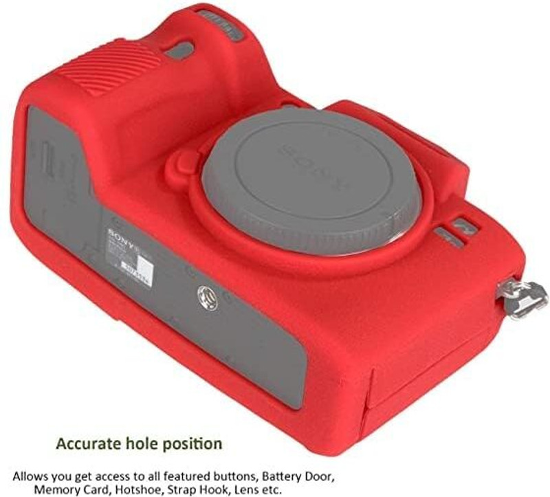 Camaura Silicone Rubber Camera Cover for Sony A7 III A7R III ILCE Alpha A7S III A7M3 XJPT-A7III  Camera Bag(Red)