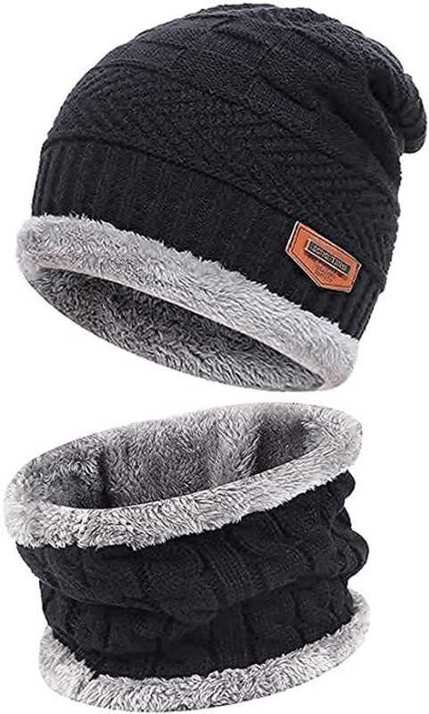 evanden 2pc combo woolen cap winter soft cap Cap
