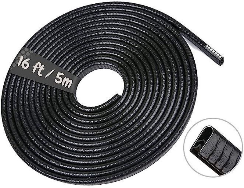 Floraa99 Car Door Edge Protector Guard U Shape Anti-Scratch Collison Rubber Black Car Beading Roll For Door, Bumper, Window Sill, Bonnet, Trunk(5 m)
