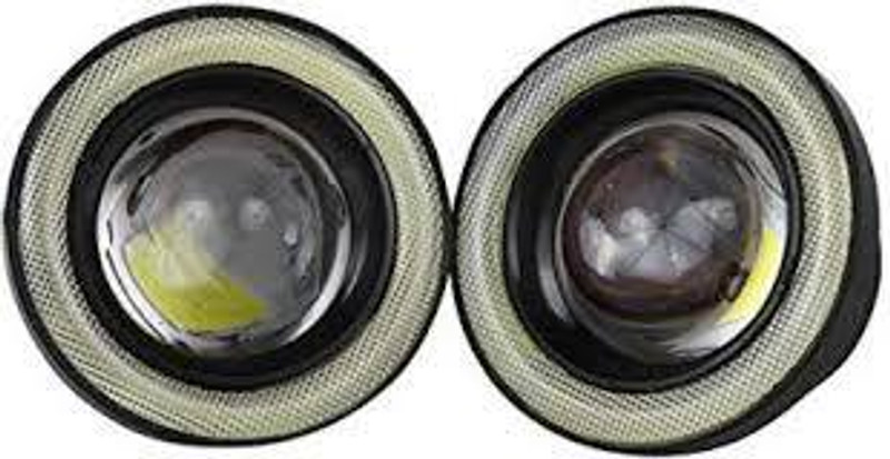 GARGOVERSEAS Angel fog light for car bike set of 2 pcs Bike Headlight Grill(Black)