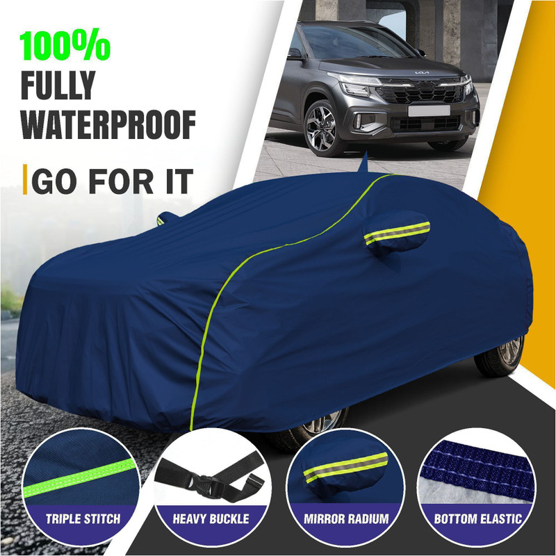 OTO2EYE Car Cover For Kia SELTOS, Seltos GTK 1.4, Seltos GTX 1.4, Seltos GTX AT 1.4, Seltos GTX AT 1.4 (With Mirror Pockets)(Blue, For 2019, 2020, 2021, 2022, 2023, 2024, 2025 Models)