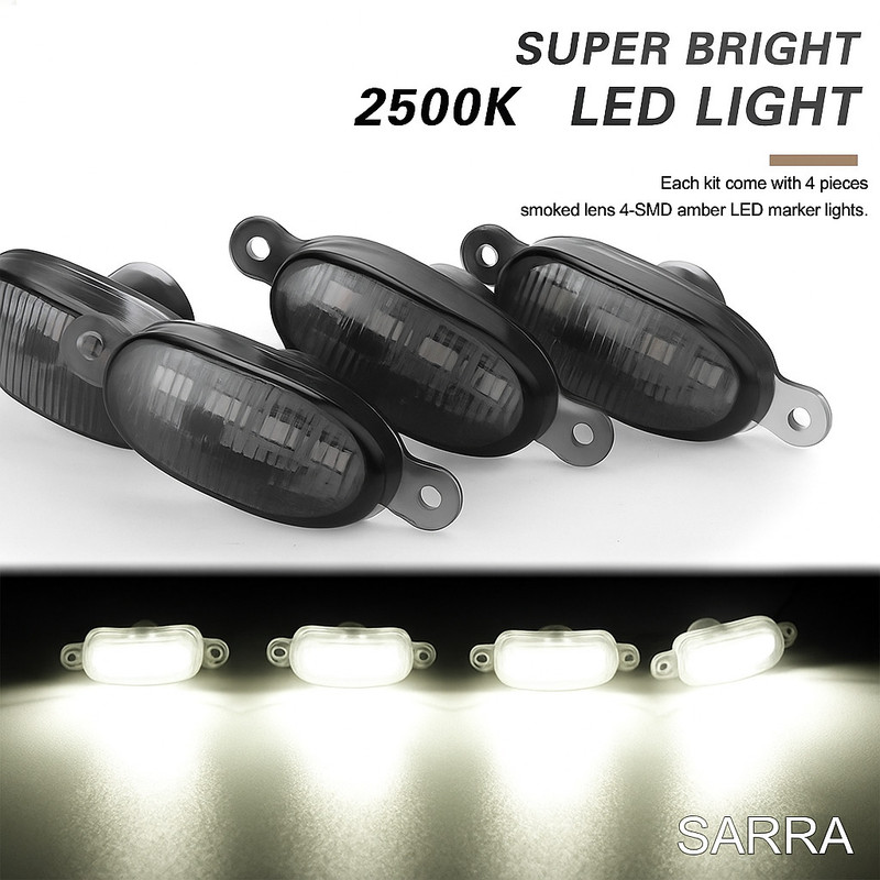SARRA White Car Grill light universal for car LED Grille Lights Yellow Car Fancy Lights(White)