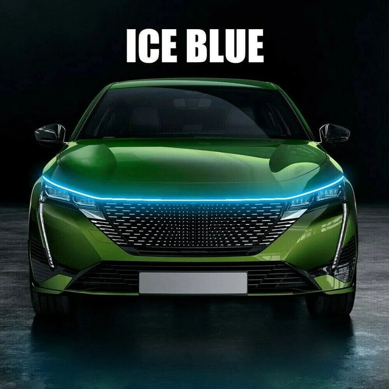 Air Wink Car Hood Light Strip Headlight Decorative Lamp Daytime Running Light (Ice Blue) Car Fancy Lights(Multicolor)
