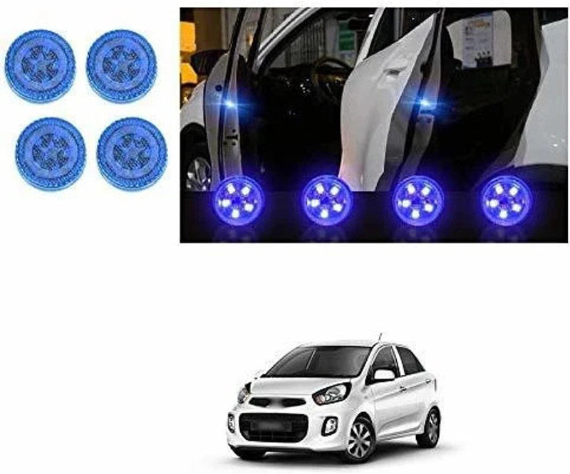 Air Wink Car Door LED Warning Light Wireless for Anti Rear-End Collision (Blue) (2pc) Car Fancy Lights(Blue)