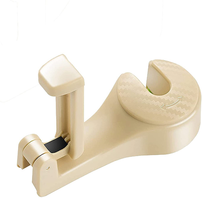 Genesis Beige Upgraded Car Seat Hooks 360° Rotation Keep Your Car Organized Car Side Seat Catcher(20 L)