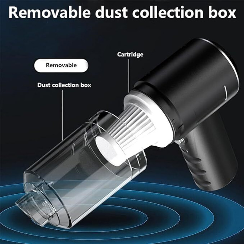 Minro Safe (AS-228)3in1 Portable Vaccum Cleaner/Dust 1_Handheld Wireless Car Cleaner_RE-30 Car Vacuum Cleaner with Anti-Bacterial Cleaning, 2 in 1 Mopping and Vacuum(Black)