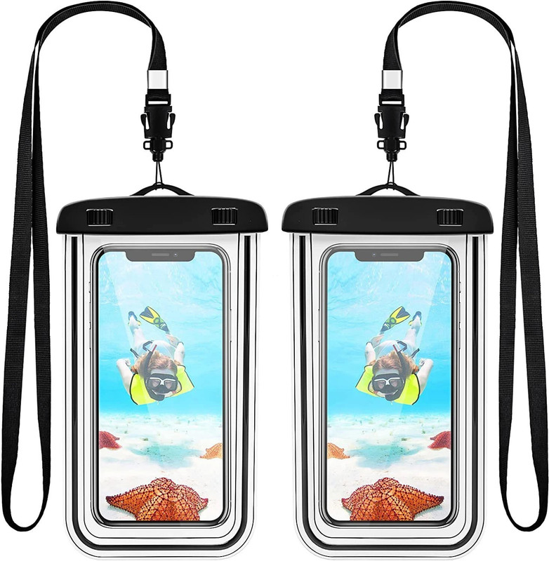 TradeHub Pouch for Universal Waterproof Phone Pouch / (Pack Of 2)(Transparent, Black, Waterproof, Plastic, Pack of: 1)
