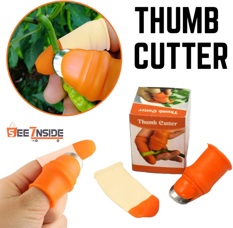 SEE INSIDE Finger Protectors | Kitchen Cutter Set Vegetable & Fruit Chopper(1 Pair Thumb Sleeve Cutter)