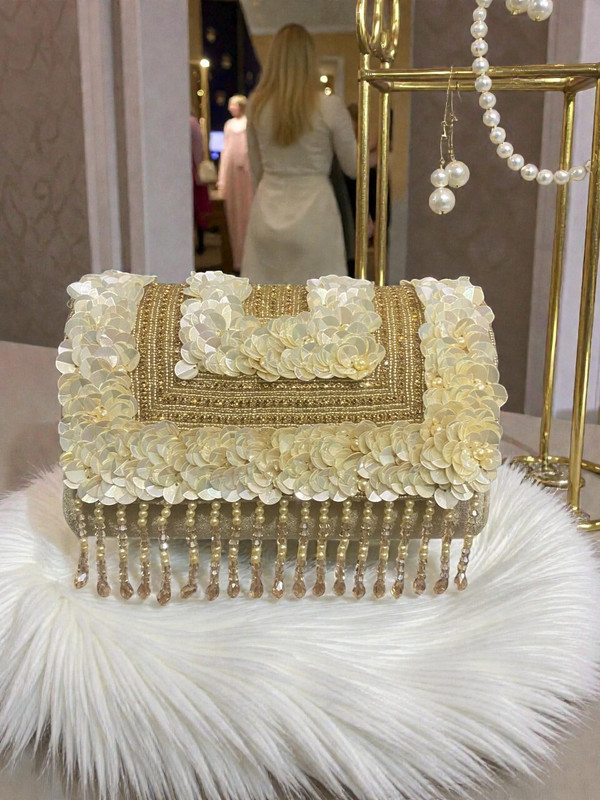 Zeba collection Party Gold Clutch