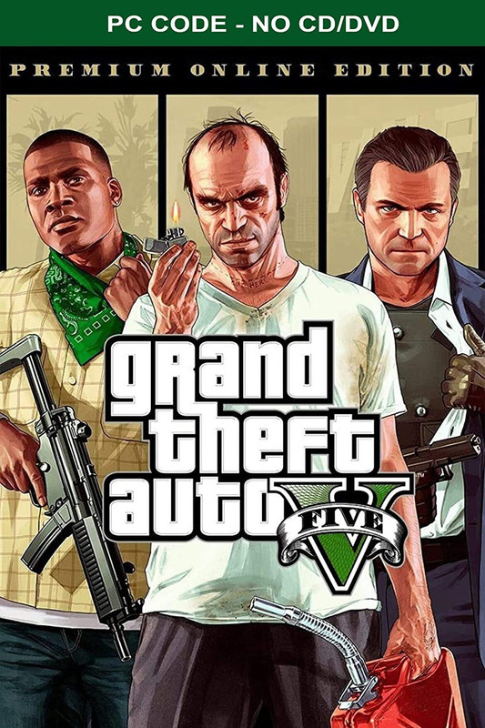 Grand Theft Auto V Premium + Megalodon Shark Cash Card $8,000,000 (NO CD/DVD) Special Edition(Code in the Box - for PC)