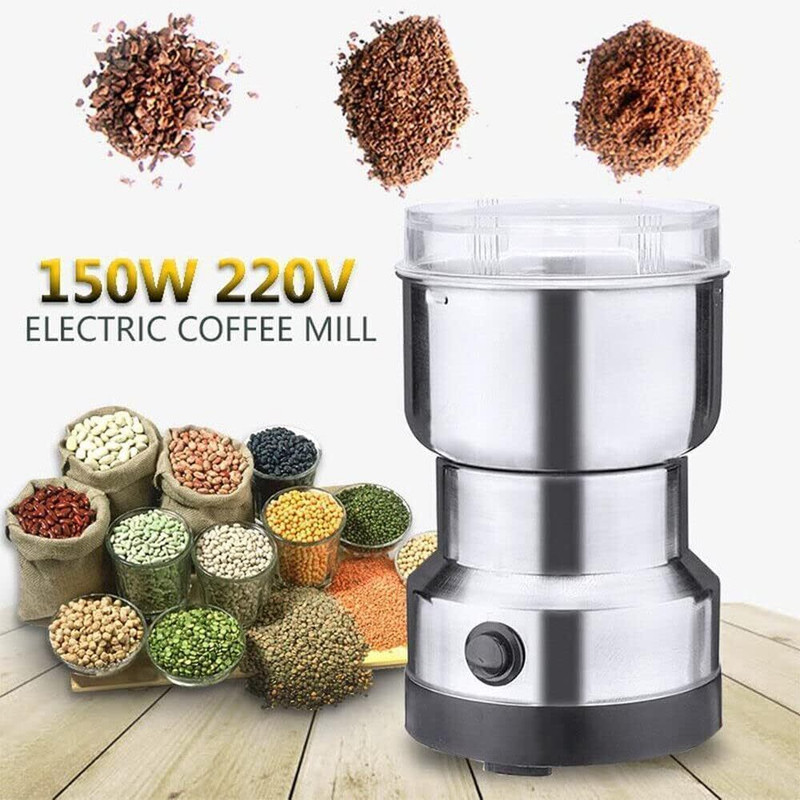 Shine Tex Mini Grinder for Coffee Beans, Nuts, Seeds & Spices | Compact Kitchen Appliance 200 W Mixer Grinder(Coffee Spice Nuts Grains Bean Grinder Mixer | 1 Jar | Silver)