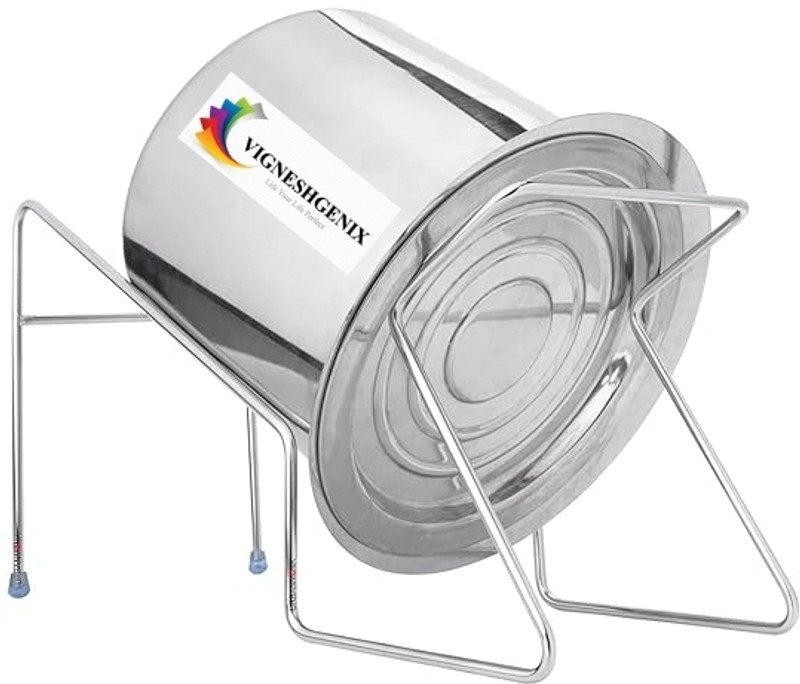 Vigneshgenix Cooked Rice strainer stand, Hands free Rice Drainer Stand 0 L capacity 30 cm diameter(Stainless Steel)