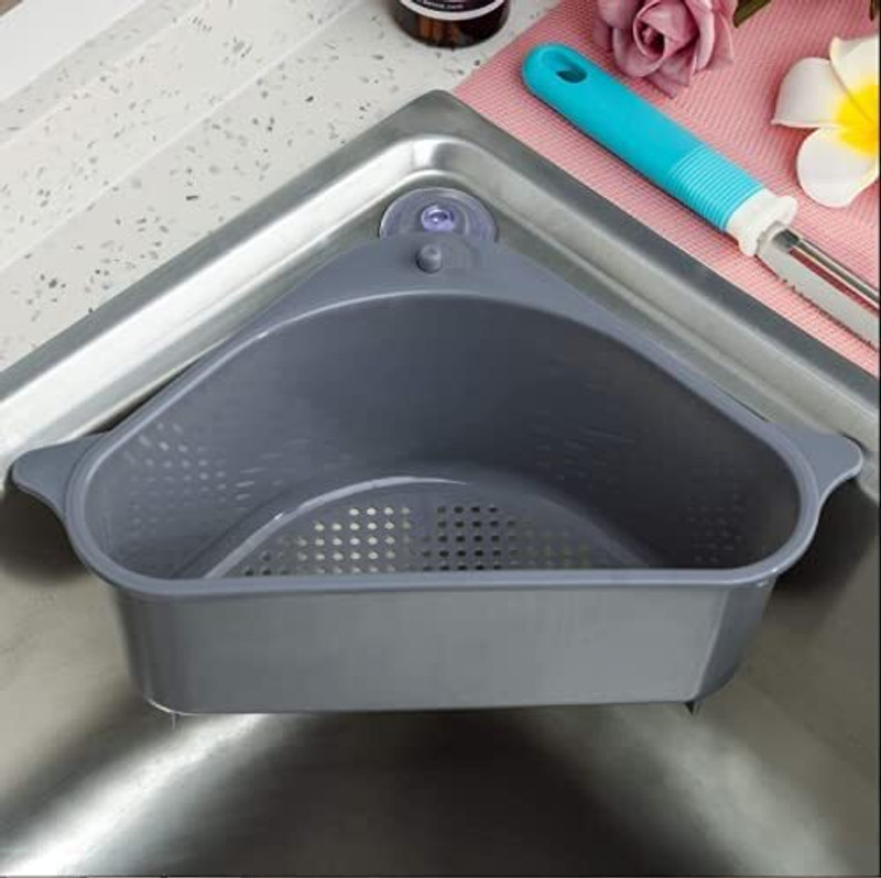 Stronwik Dish Drainer Kitchen Rack Plastic riangular Shape Sink Basket