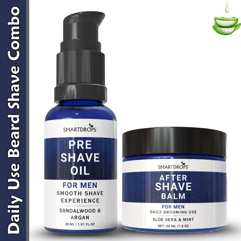 smartdrops Mens Grooming Combo Pre Shave Oil with After Shave Balm Beard Care Set(2 Items in the set)