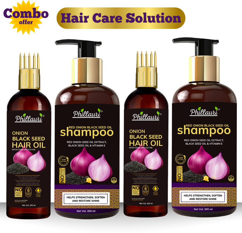 Phillauri Onion Shampoo And Hair Oil With Vitamin E, Natural Extracts