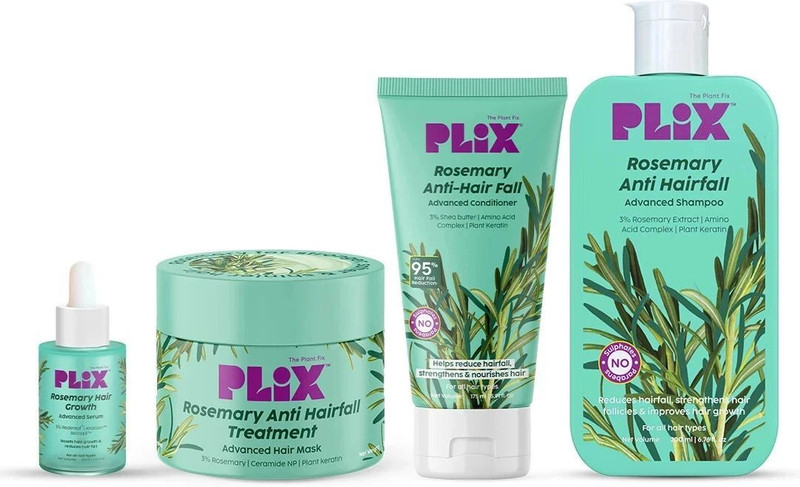 The Plant Fix Plix Rosemary Anti Hairfall Kit - Serum, Shampoo, Conditioner & Oil | Unisex(4 Items in the set)