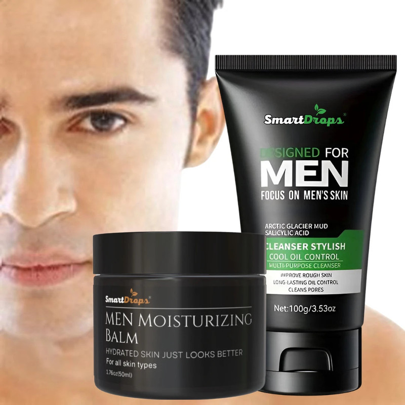 smartdrops Face Cleanser & Face Moisturizing Skin Combo for Men Uneven Skin Tone with Detoxify Face Dirt(2 Items in the set)