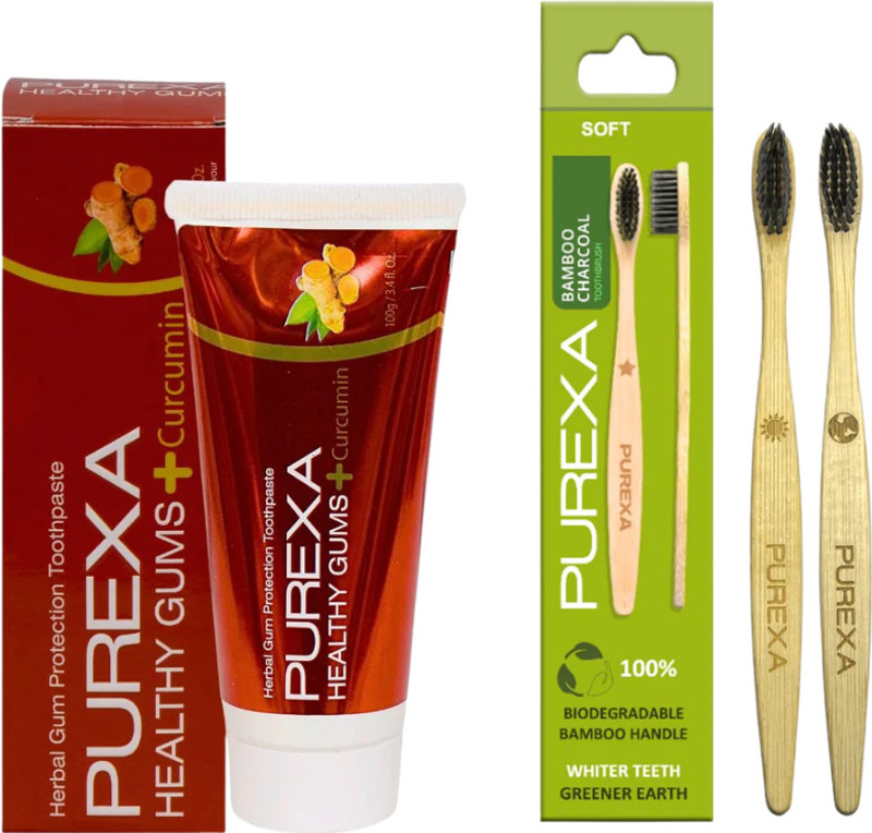 PUREXA One Healthy Gums Toothpaste One Charcoal Toothbrush(2 Items in the set)