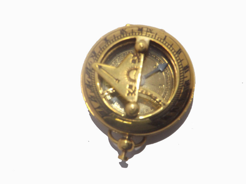 Simrah SUNDIAL MAGNETIC COMPASS BRASS 2 INCH Compass(Gold)