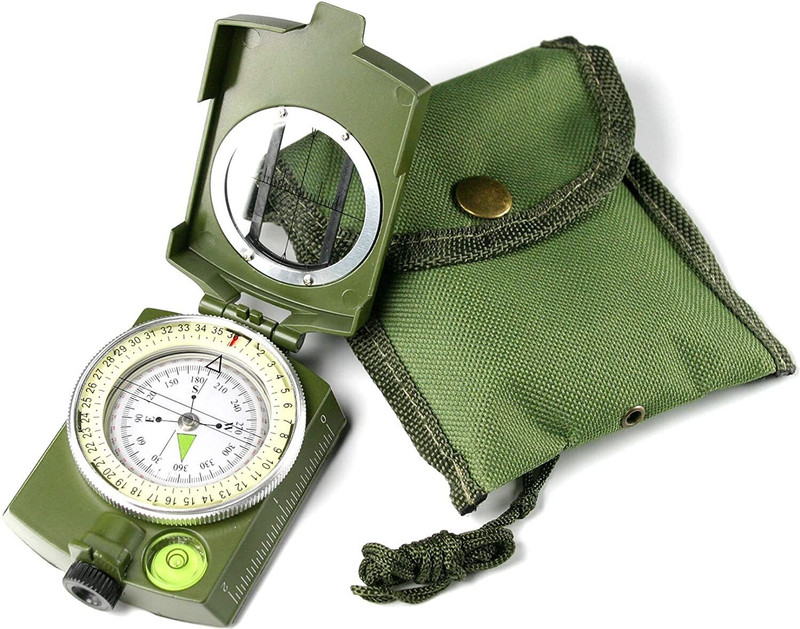 ZHENGTU Navigation Compass Multifunctional Waterproof Sighting Compass with Pouch Compass(Green)