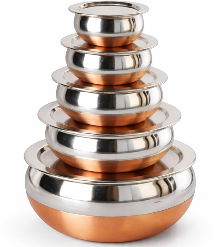 RBGIIT Handi 0.75 L, 1 L, 1.5 L with Lid(Stainless Steel)