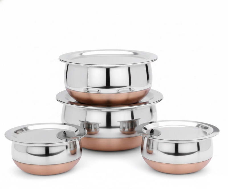 Flipkart SmartBuy Cookware Set(Stainless Steel, 8 - Piece)