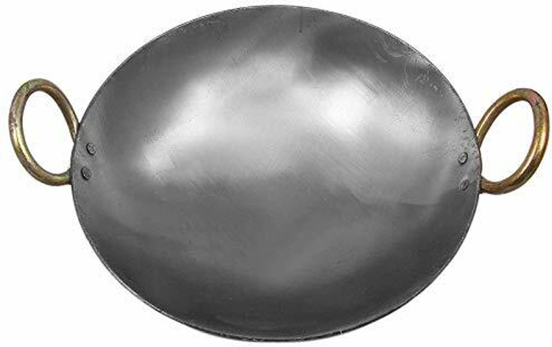 Gaurangi Gaurangi Traditional Iron deep Kadai/Frying Pan for Cooking, Iron Fry Kadhai/Pan Heavy Base Iron Kadhai, Handmade pan Loha/Lokhand/Lokhandi Kitchen with Golden Rings, Black Color 12 Inch 30.5 cm 4l Kadhai diameter 4 Liter capacity Kadhai 30.5 cm diameter 4 L capacity (Iron, Non-stick, Induc